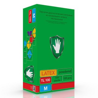 Перчатки смотровые латексные Safe&Care TL100 опудренные